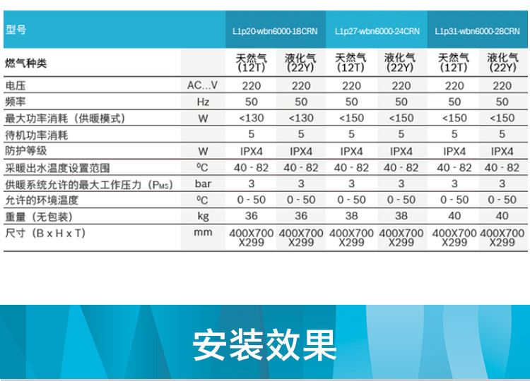 博世（BOSCH）壁挂炉 进口新欧洲之星 两用炉 家用（采暖+生活热水） L1P27-WBN6000-24KW